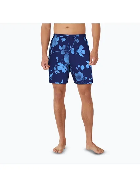 Férfi Nike Fine Floral 7" Volley úszónadrág éjfekete tengerészkék. Méret: L