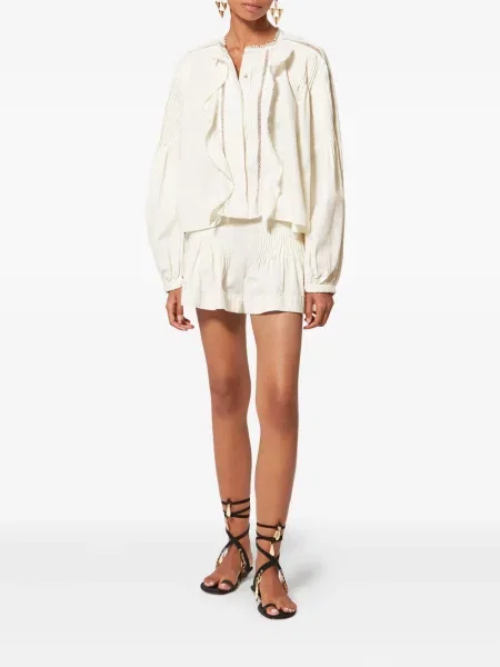 Pantaloni scurți Isabel Marant plisate din dantelă