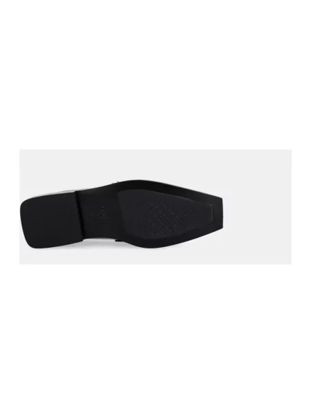 GANNI mokasyny Studs Square Toe Loafer Box na płaskim czarny