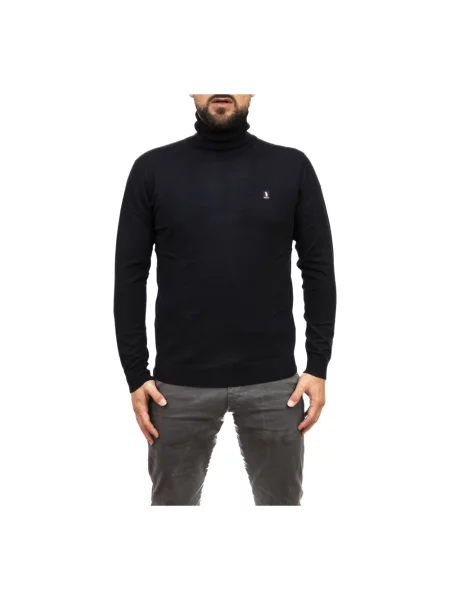 Sweter z golfem Refrigue niebieski