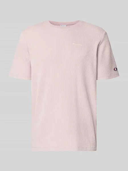 T-shirt z fakturowanym wzorem i haftami z logo Champion