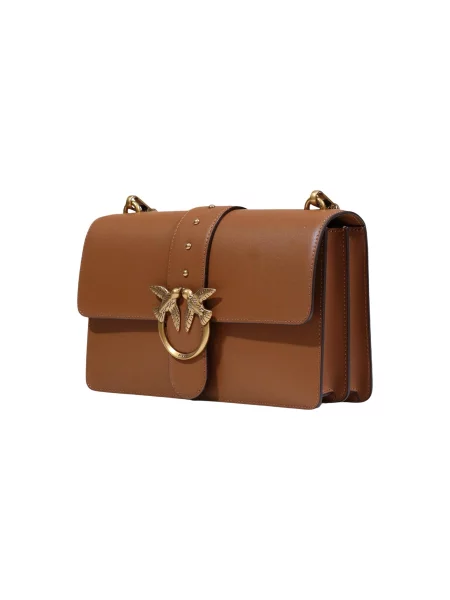 Torebka skórzana Pinko skórzana klasyczna brązowa
