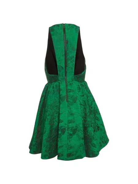 Rochie Alice + Olivia cu model floral din jacard verde