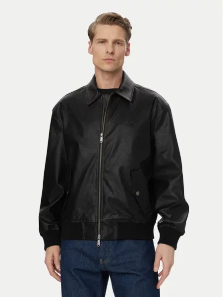 Traperice širokih nogavica Calvin Klein crna