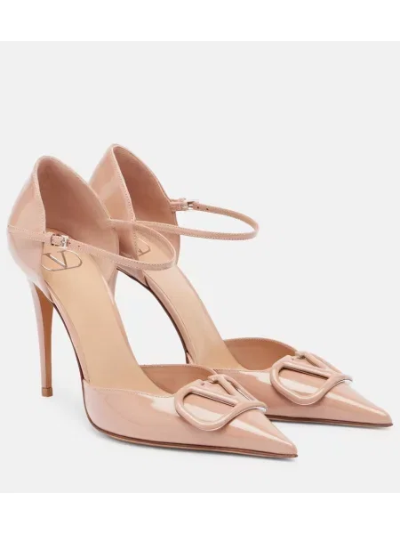 Pantofi cu toc Valentino Garavani din piele de lac roz