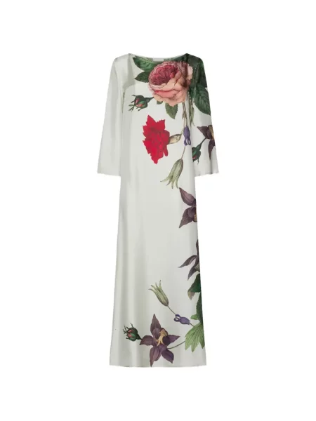 Rochie maxi Pierre-louis Mascia de mătase cu model floral cu imagine