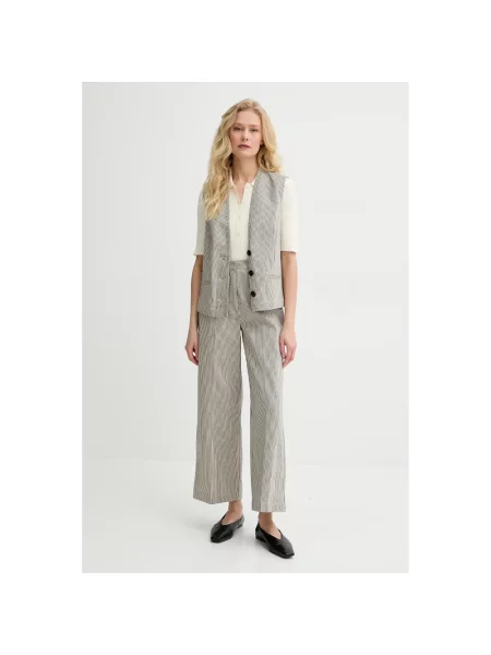 Sessun spodnie czarny szerokie high waist szare