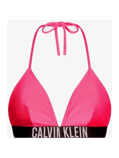 Góra od bikini Calvin Klein Triangle Textured Intense Power w kolorze różowo-czarnym dla kobiet XS różowe