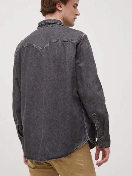 Džínová košile Levi's regular s klasickým límcem šedá