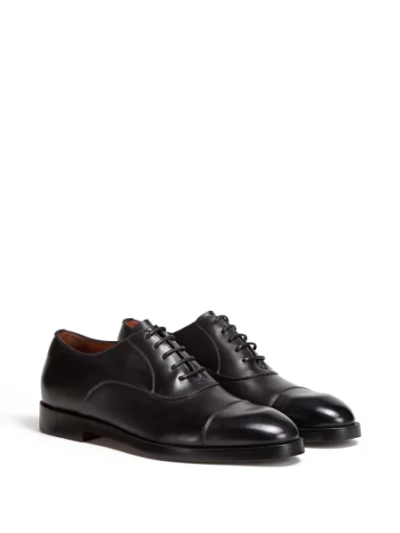 Кожени ниски обувки Zegna черно