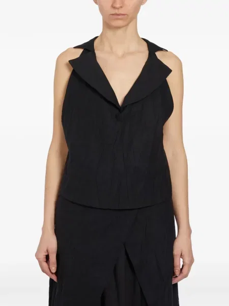 Kamizelka Nostra Santissima z dekoltem w serek czarna