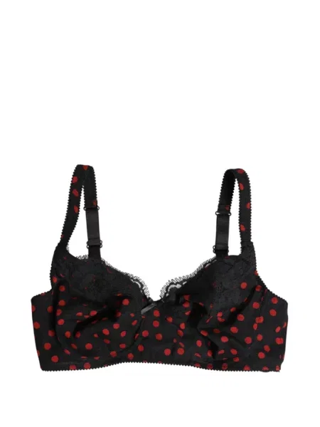 Sutien Dolce & Gabbana cu buline din dantelă negru
