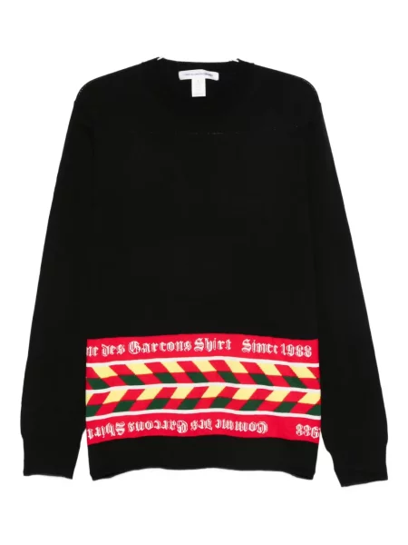 Pulover Comme Des Garçons Shirt cu imprimeu geometric cu decolteu rotund negru