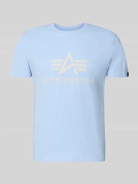 T-shirt z detalem z logo model BASIC' Alpha Industries
