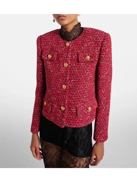 Geacă Valentino din tweed roșu