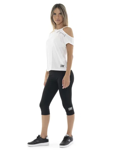 Leone Black'n White legginsy capri białe