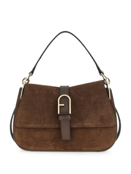 Geantă shopper Furla cu cataramă maro