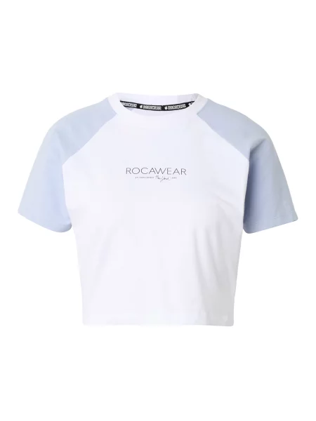 ROCAWEAR Tričko Fine světlemodrá / černá bílá