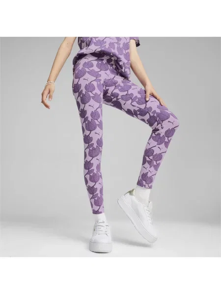 Legginsy Sportowe Dziewczęce Puma Ess+ Blossom Aop szare