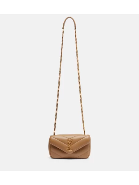 Geanta de piele Saint Laurent din piele maro