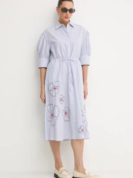 TOMMY HILFIGER Rochie tip bluză marin / opal / pastel / sângeriu albastru
