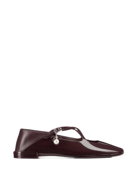 Pantofi cu toc Jimmy Choo fără toc cu bretele maro