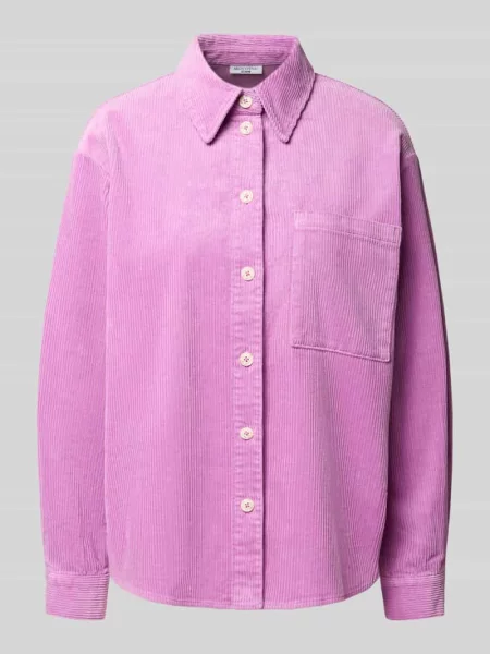 Bluzka z długim rękawem o kroju relaxed fit z mieszanki bawełny Marc O'polo Denim różowa