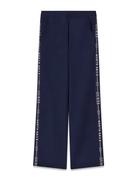 GUESS Hlače mornarska / off-bela bela