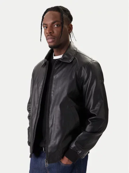 Кожаная куртка Guess черная