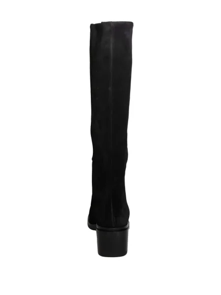 Botine Chuckies din piele de căprioară cu toc bloc negru