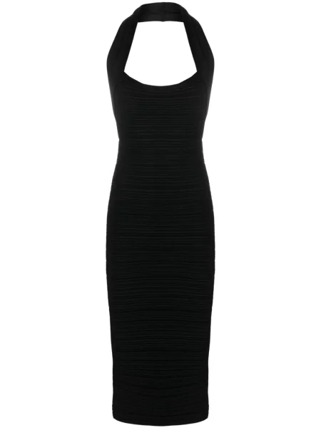 Rochie midi Philosophy Di Lorenzo Serafini până la genunchi cu gât halter de costum negru