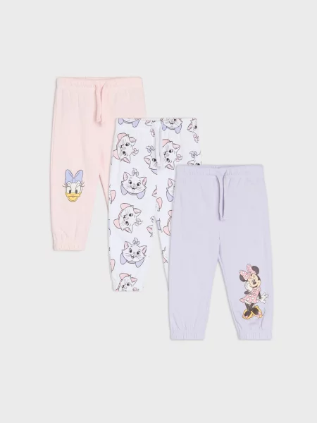 Sinsay jogger kalhoty 3 pack Disney levandulová