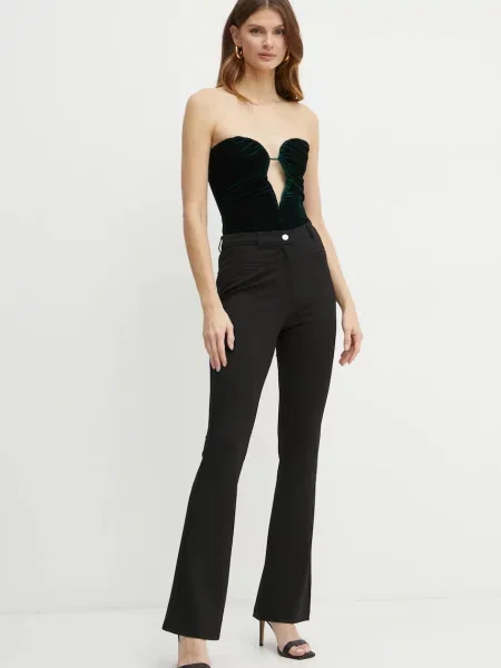 Велюрова однотонна блуза Bardot зелена