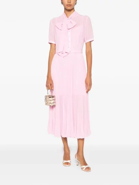 Rochie midi Self-portrait cu funde roz