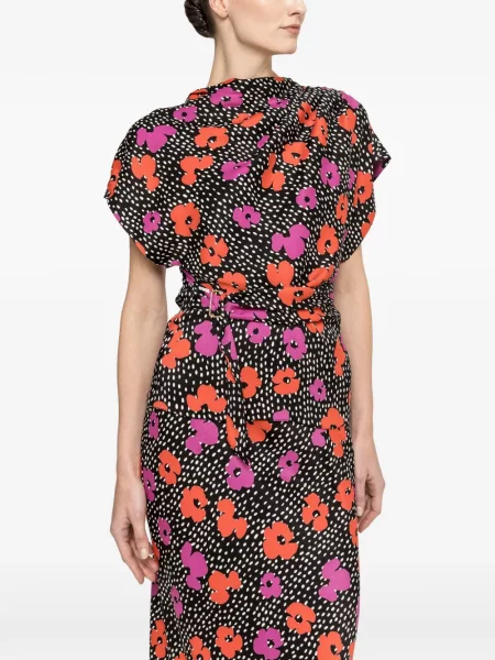 Cămașă Nissa cu model floral cu imagine negru