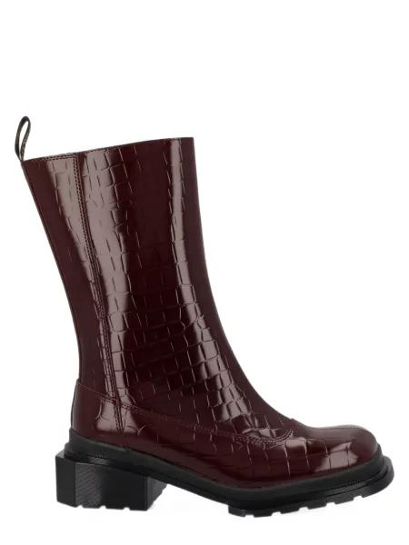 Botine Dr. Martens din piele roșu
