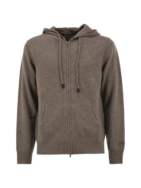 Πλεκτό hoodie Mc2 Saint Barth με κουκούλα μπεζ