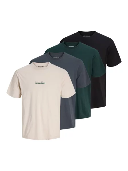 JACK & JONES Tricou JJKENDRICK bleumarin / grej / verde pin negru