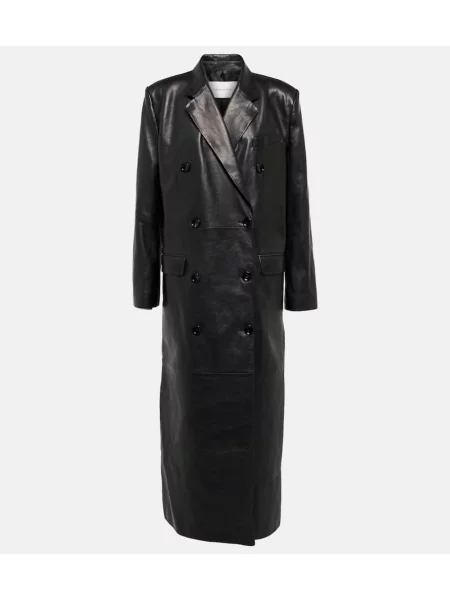 Palton Magda Butrym din piele negru