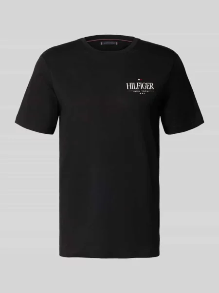 T-shirt o kroju z czystej bawełny czarna