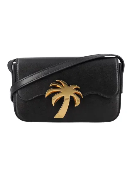 Torba plażowa Palm Angels skórzana czarna