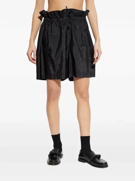 Pantaloni scurți Jil Sander cu volane negru