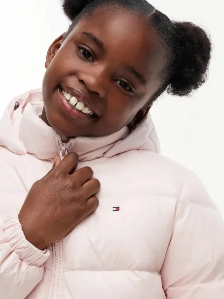 Tommy Hilfiger пухено яке за деца розово