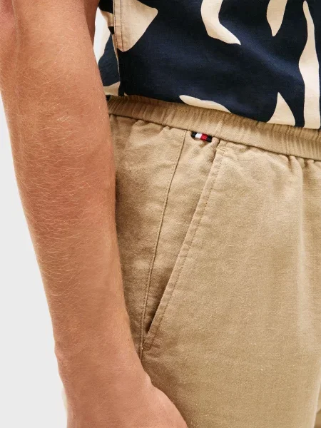 Лляні штани Tommy Hilfiger бежеві