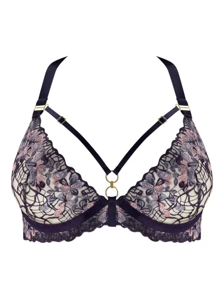 Sutien Bordelle cu broderie din dantelă violet
