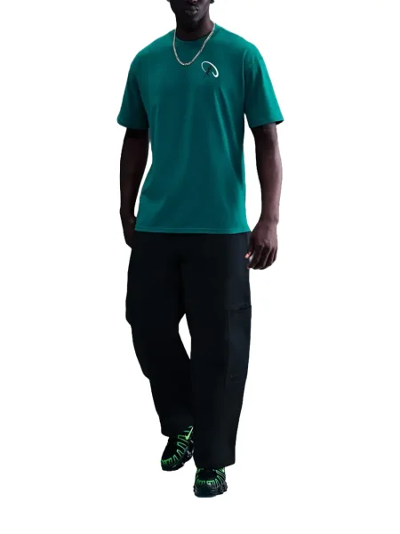 Tricou Nike cu șireturi din dantelă cu decolteu rotund alb