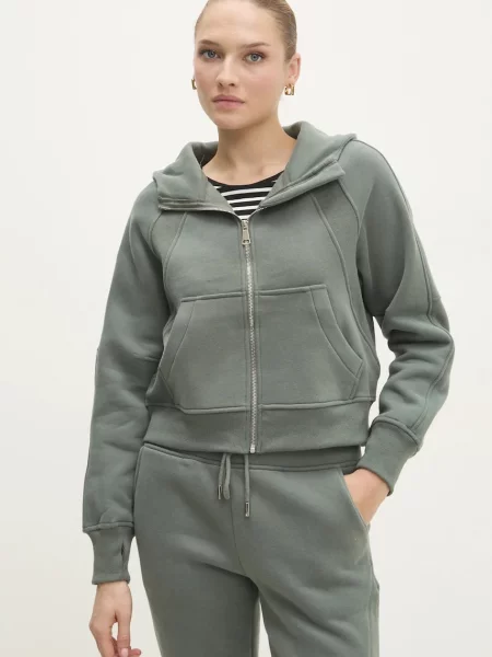 Суичър с качулка Answear Lab с качулка зелено