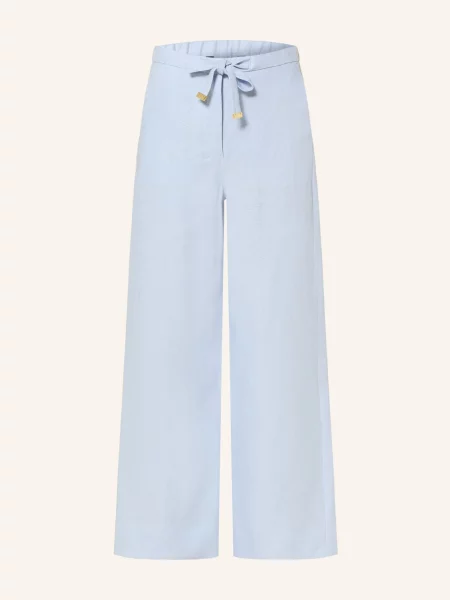 S Max Mara Lněné Kalhoty Amedea tmavě modrá