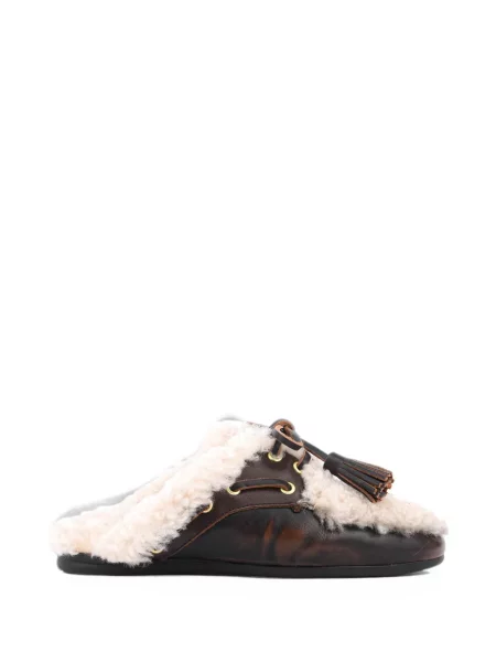Papuci tip mules Toral Shoes din piele de oaie maro
