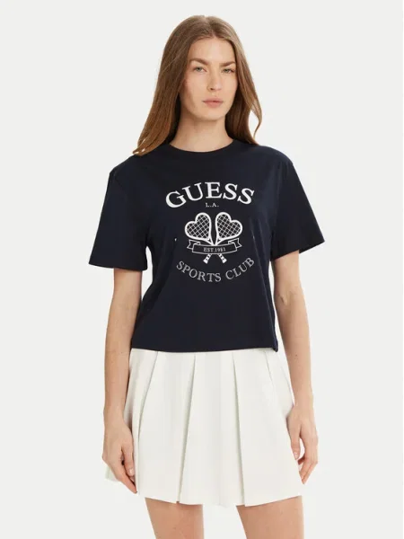 Тениска Guess тъмносиньо